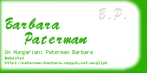 barbara paterman business card